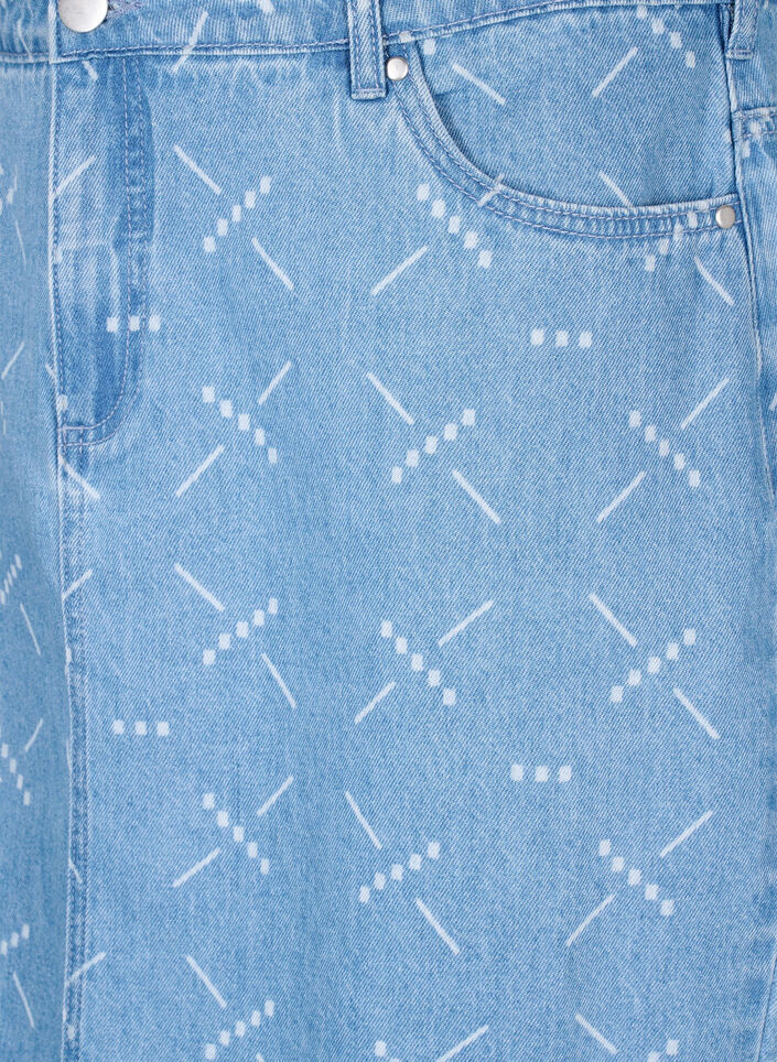 Denim rok met patroon, Light blue denim, Packshot image number 2
