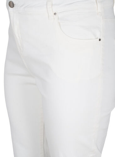 7/8 jeans met ruwe randjes en hoge taille, White, Packshot image number 2