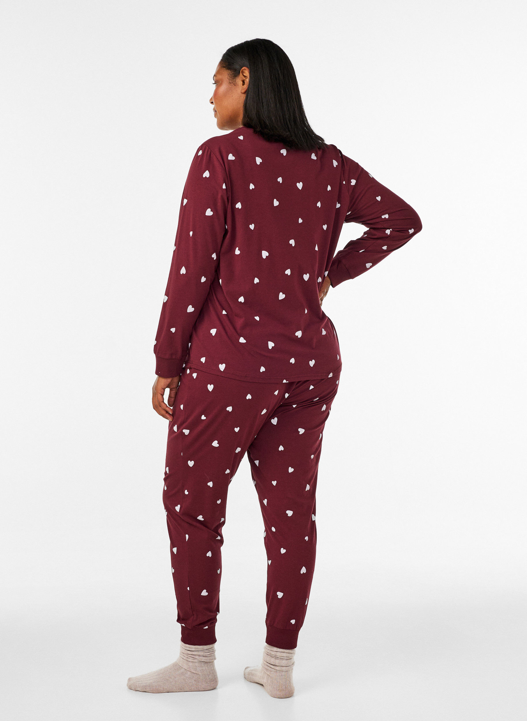 ZizziBedrukte pyjamabroek, Rood, Model image number 1