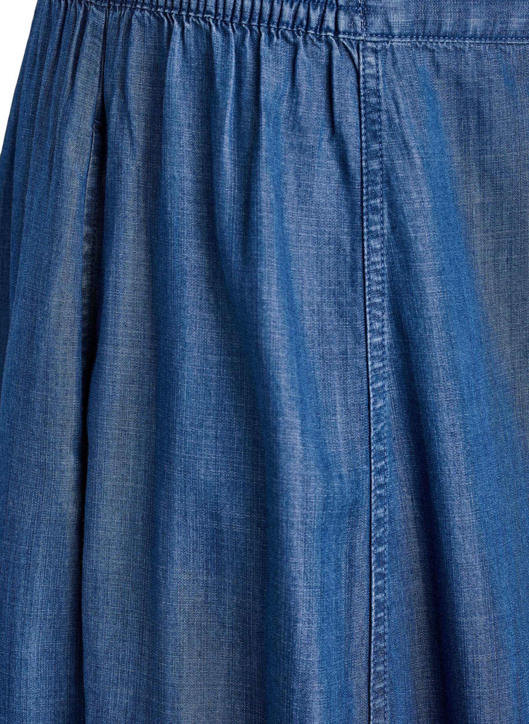 ZizziMaxirok in lyocell met een denimlook, Blauw, Packshot image number 2