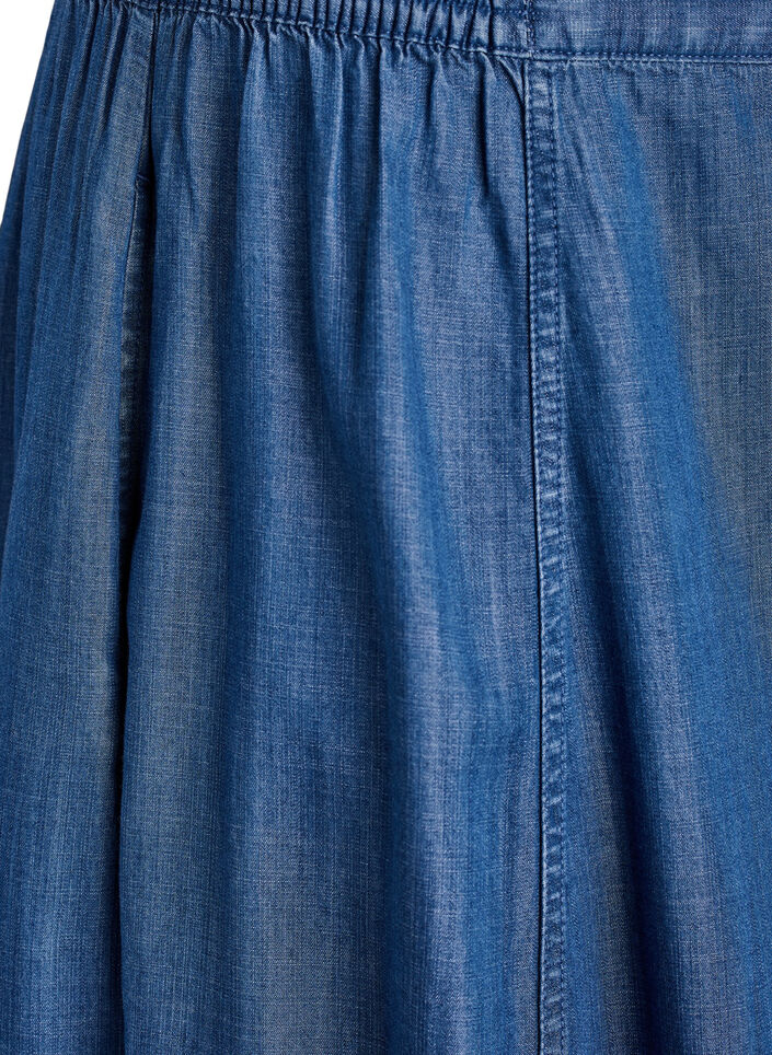 Maxirok in lyocell met een denimlook, Blauw, Packshot image number 2