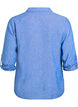 Linnen en viscose shirt met 3/4 mouwen, Blauw, Packshot image number 1