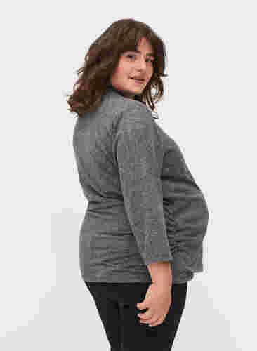 Zwangerschapstop met 3/4 mouwen en v-hals, Dark Grey Melange, Model image number 1