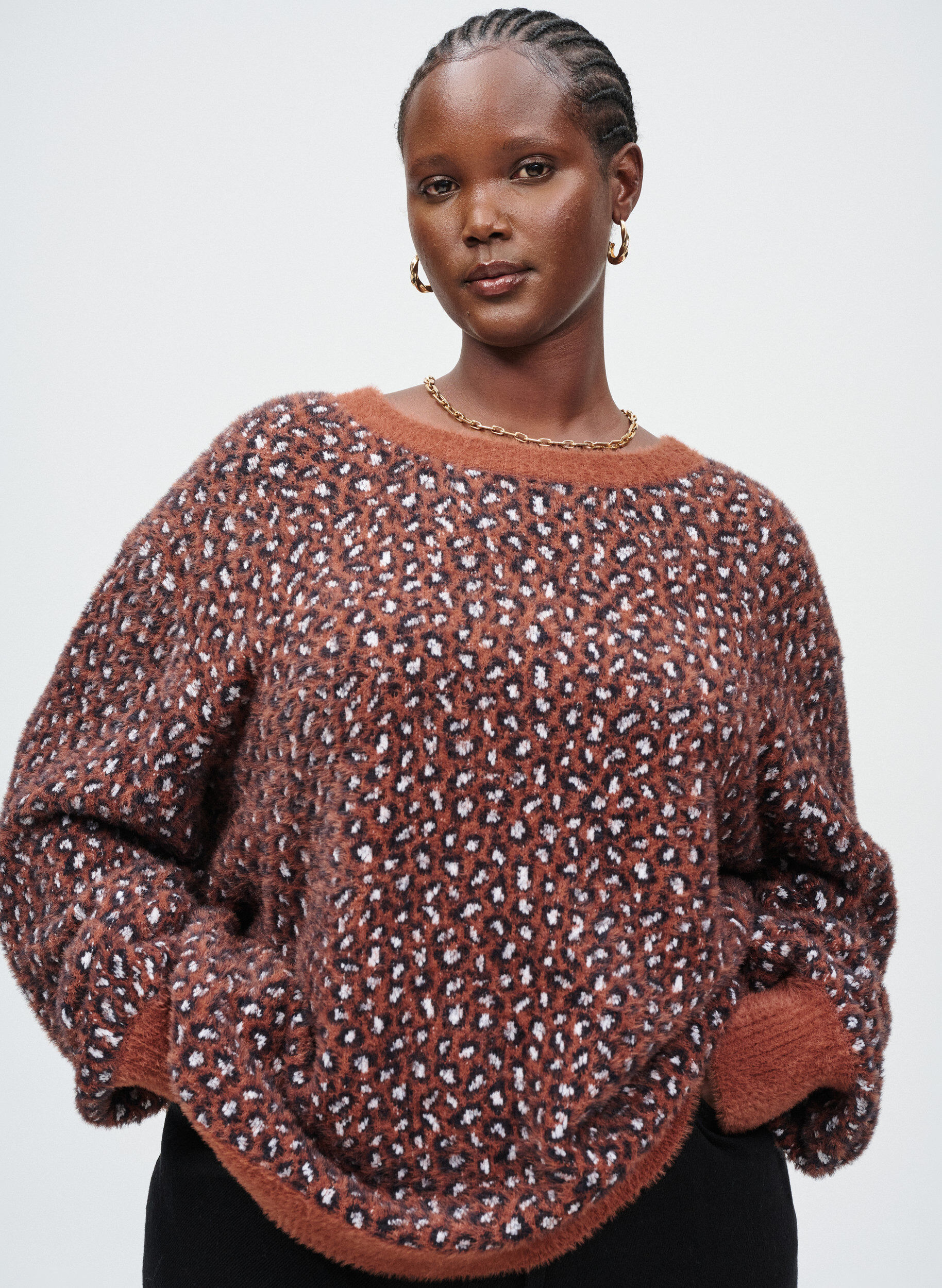 Zizzi Breisel met dierenprint en zachte afwerking, Rood, Image image number 0