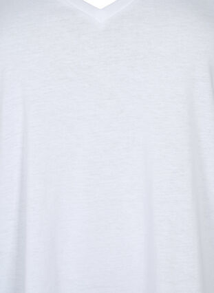 T-shirt met korte mouwen en v-hals, Bright White, Packshot image number 2