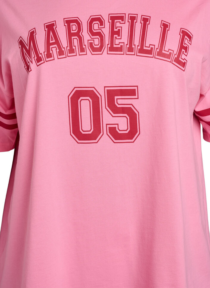 Sportief oversized college T-shirt, Roze, Packshot image number 2