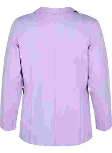 Basic blazer met knoop en sierzakken, Purple Rose, Packshot image number 1