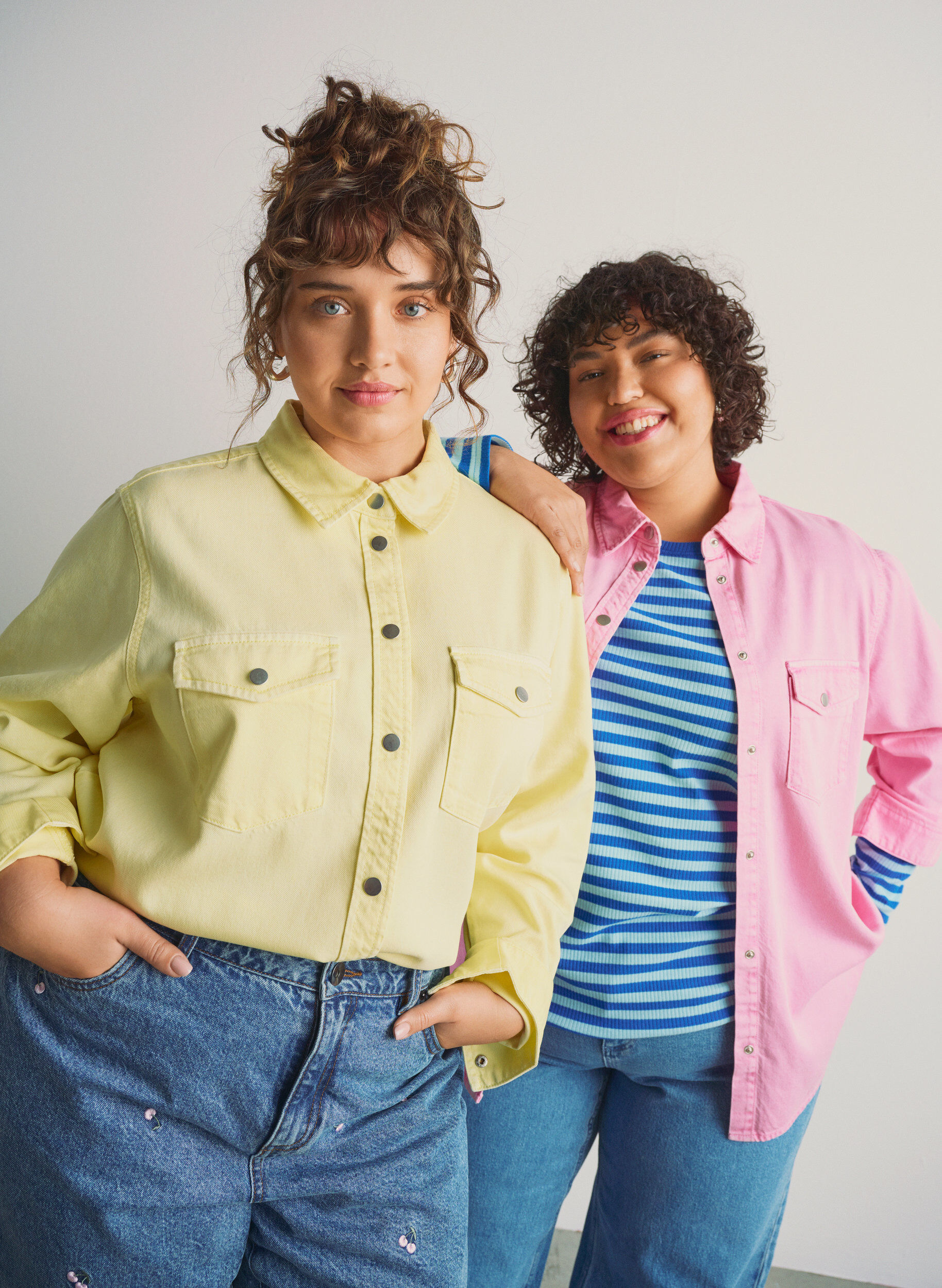 Zizzi Gestreepte blouse met lange mouwen, Blauw, Image image number 0