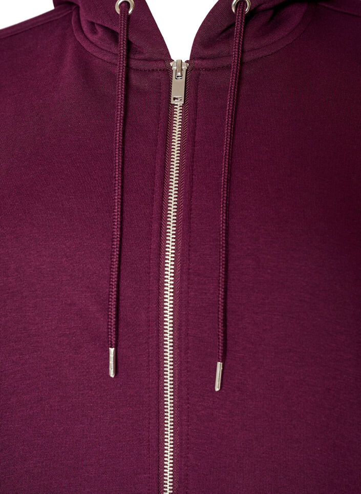Sweatshirt met capuchon, ritssluiting en zakken, Paars, Packshot image number 2