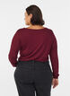 Blouse met lange mouwen van wol en viscose, Donker Bordeaux, Model image number 2