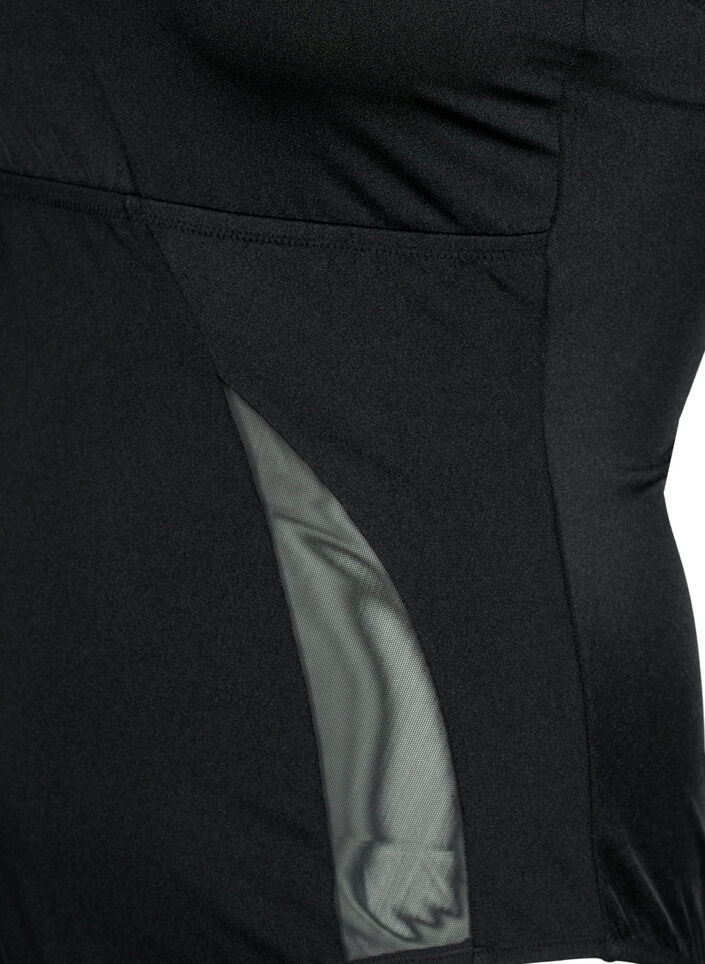 Badpak met één schouder en meshdetails, Black, Packshot image number 3