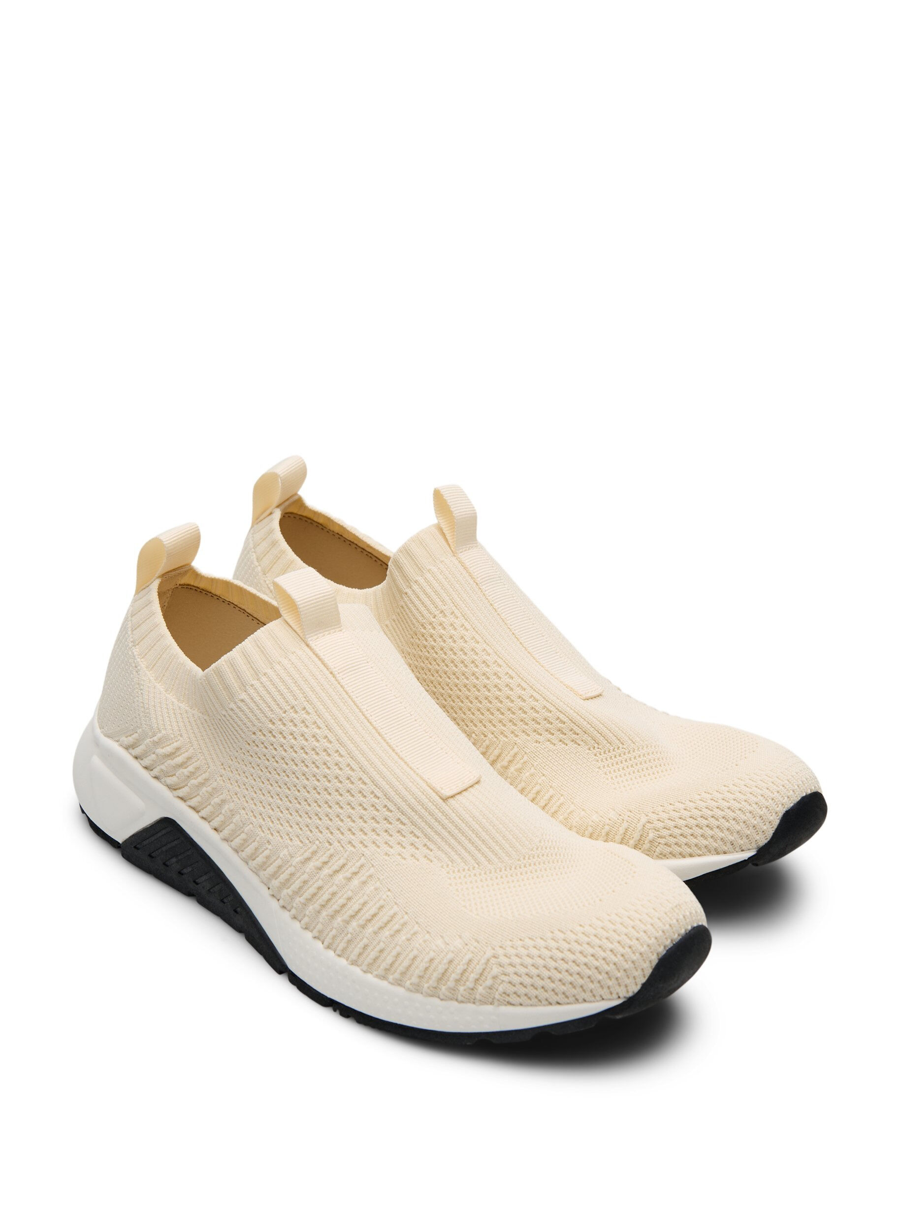 Zizzi Sneakers van stretchy breimateriaal, Beige, Packshot image number 1