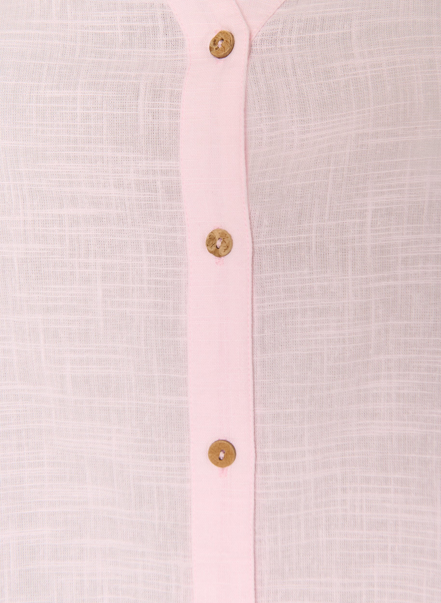 ZizziKatoenen blouse met een V-hals, Roze, Packshot image number 2