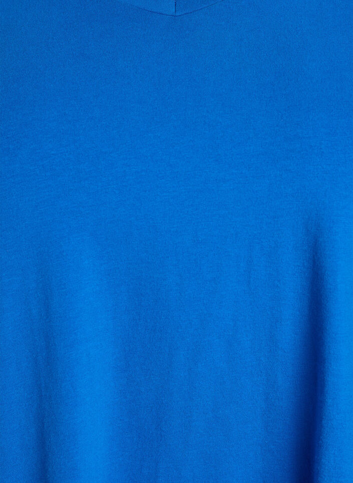 Basic t-shirt in effen kleur met katoen, Blauw, Packshot image number 2