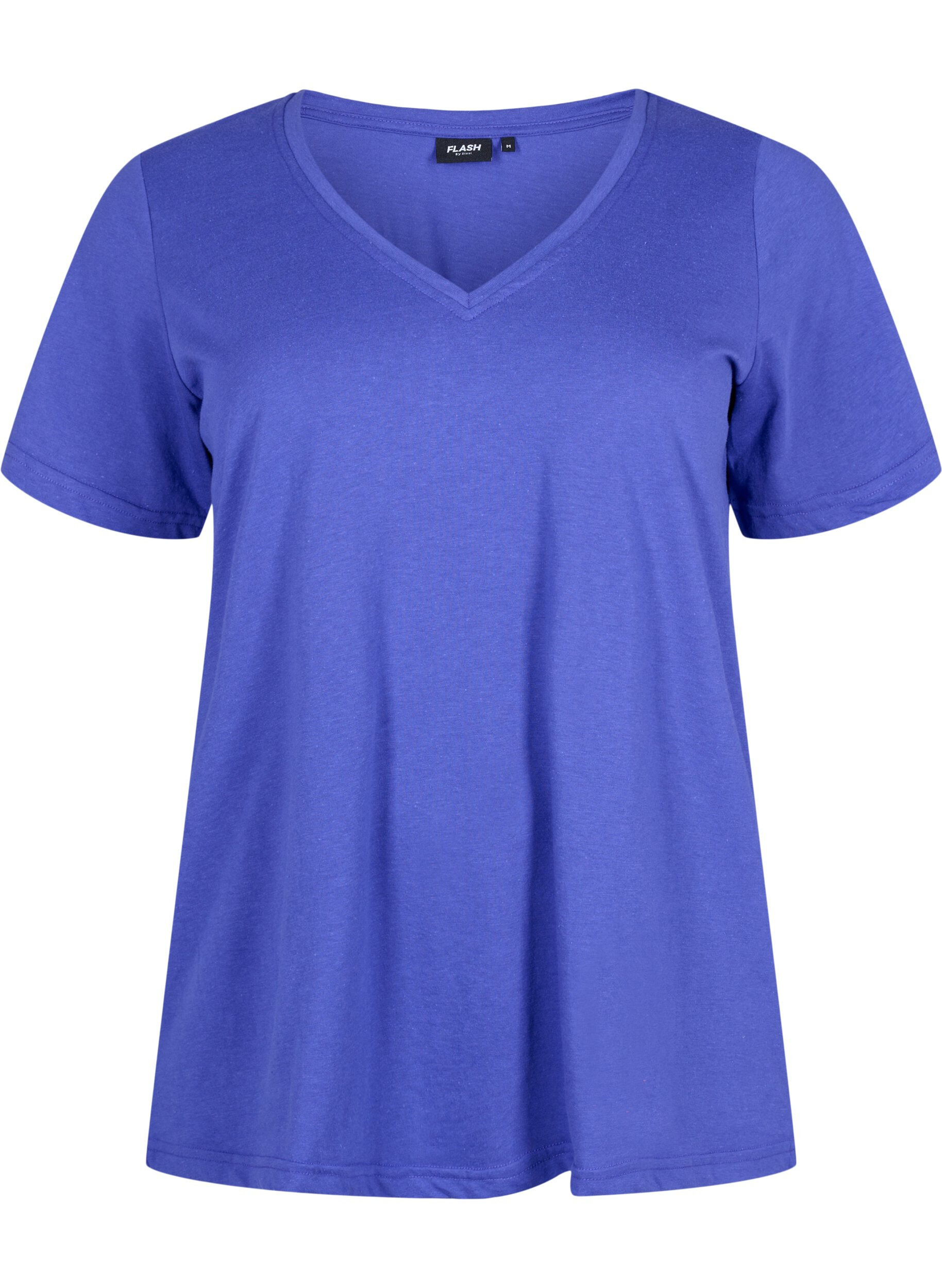 Zizzi FLASH - T-shirt met v-hals, Royal Blue, Packshot image number 0