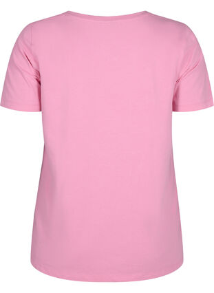 Basic t-shirt in effen kleur met katoen, Rosebloom, Packshot image number 1