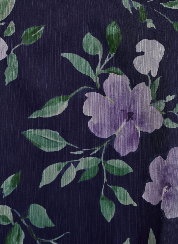 Chiffon blouse met bloemenprint en lange mouwen, Blauw, Packshot image number 2