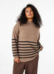 Blouse met een hoge hals en lange mouwen, Beige, Model image number 0