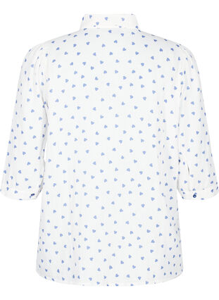 Shirtblouse met 3/4 mouwen, Bright White Heart, Packshot image number 1