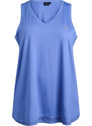 Workout top met V-hals, Blauw