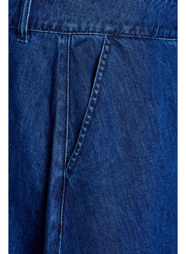 A-lijn denimrok met knoopsluiting, Blauw, Packshot image number 3