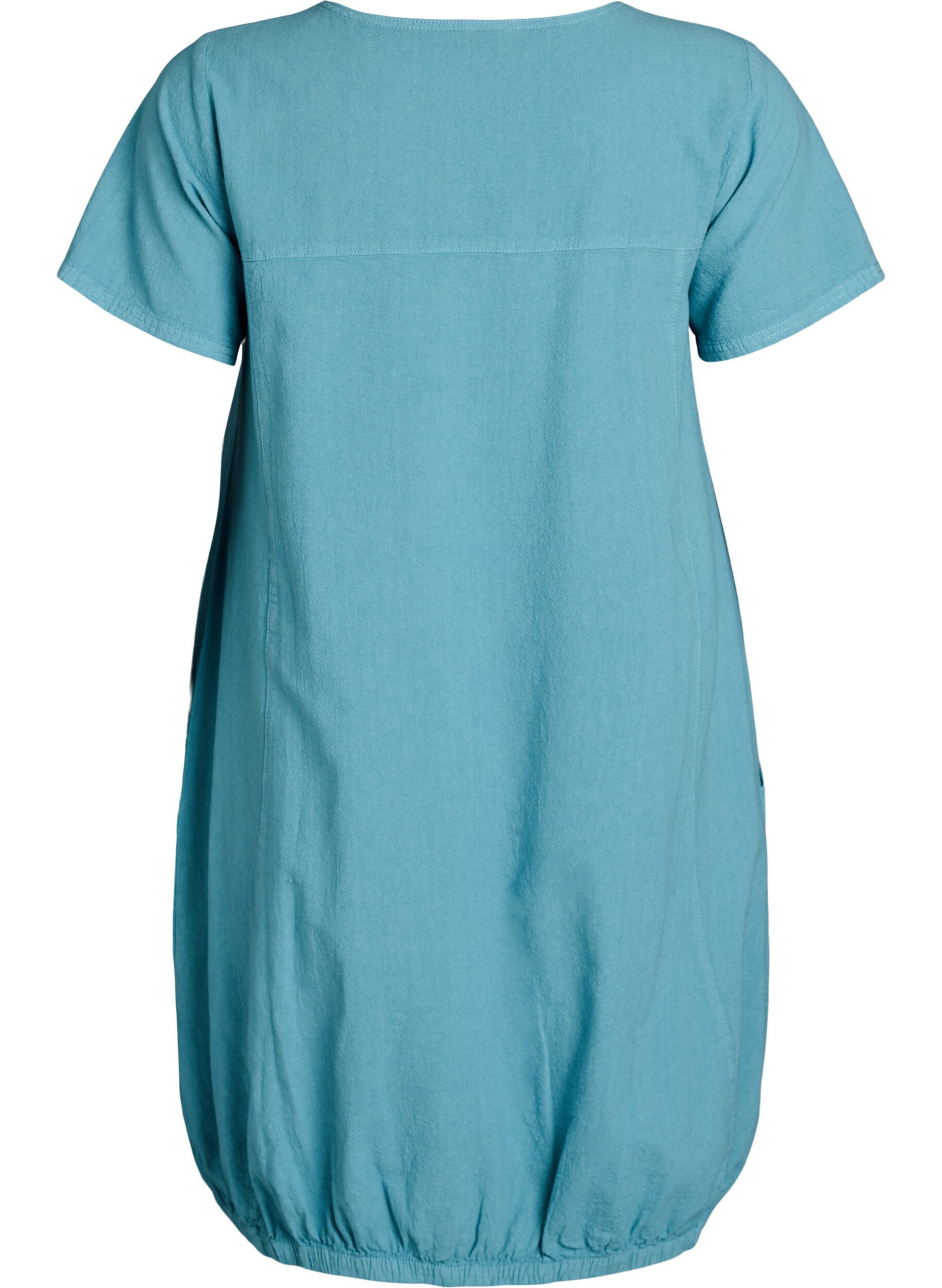 ZizziKatoenen jurk met korte mouwen, Blauw, Packshot image number 1
