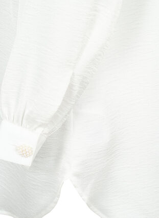 Lang shirt met parelknopen, Bright White, Packshot image number 3