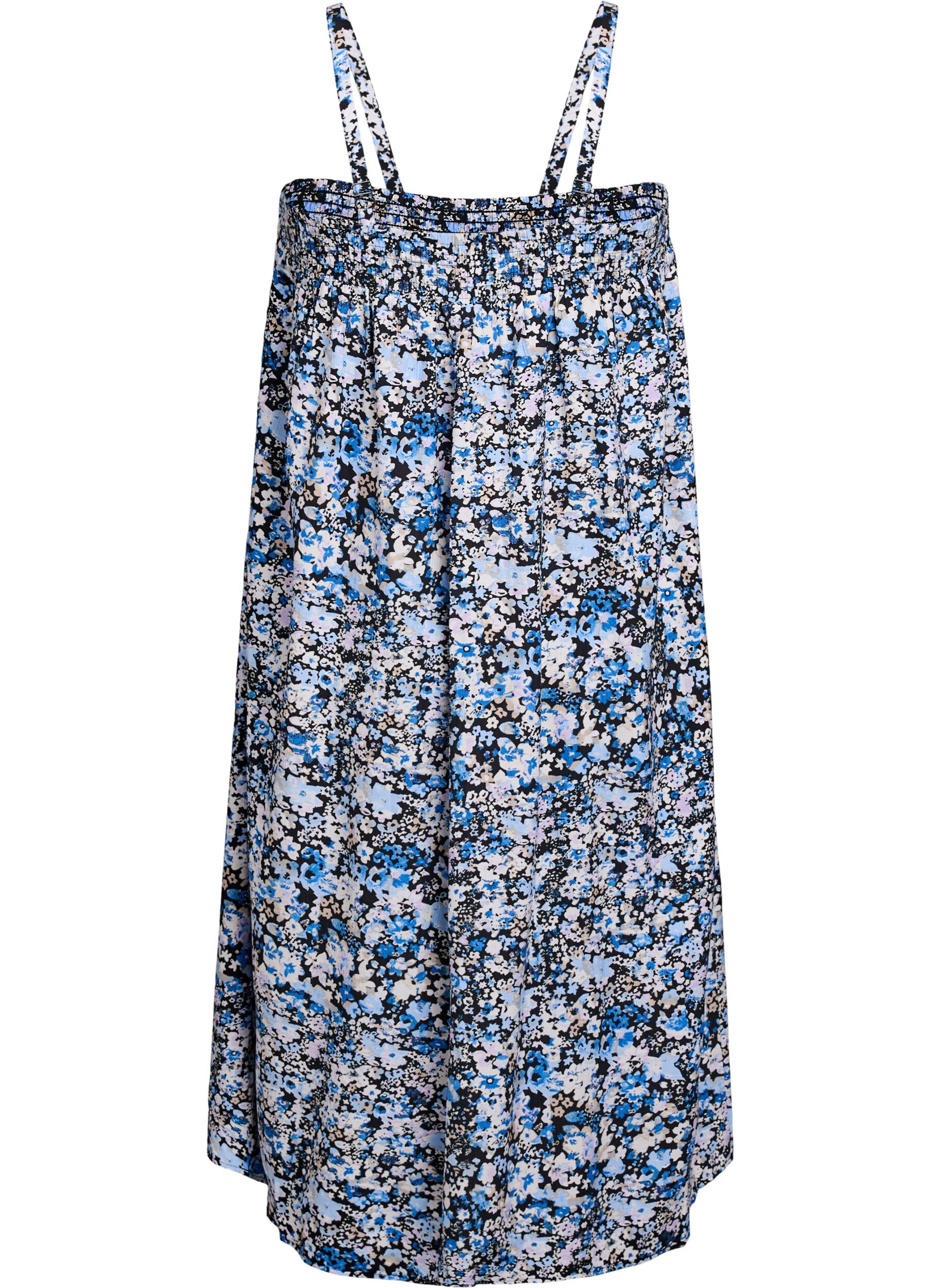 Zizzi Midi slip jurk van viscose, Zwart, Packshot image number 1