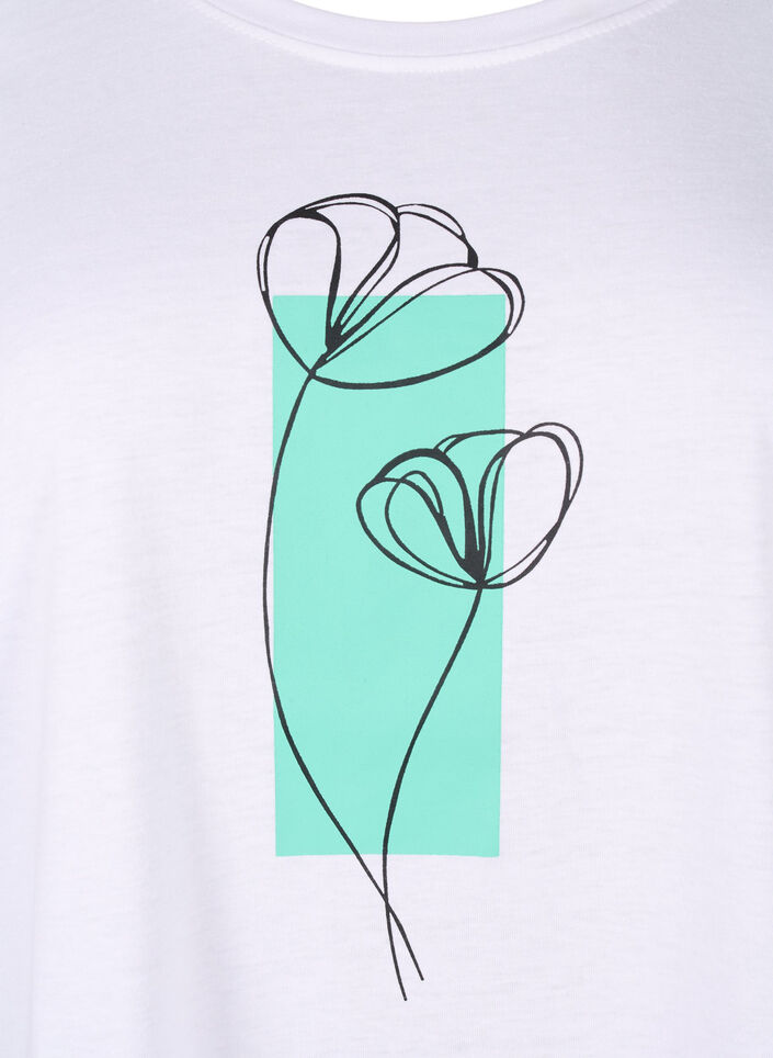 FLASH - T-shirt met motief, Bright White Flower, Packshot image number 2