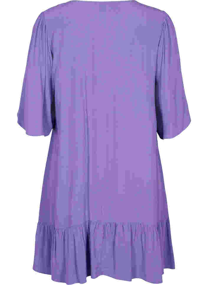Viscose blouse jurk met korte mouwen, Passion Flower, Packshot image number 1