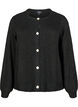 Gebreide cardigan met wol en knoopsluiting, Black Solid, Packshot image number 0