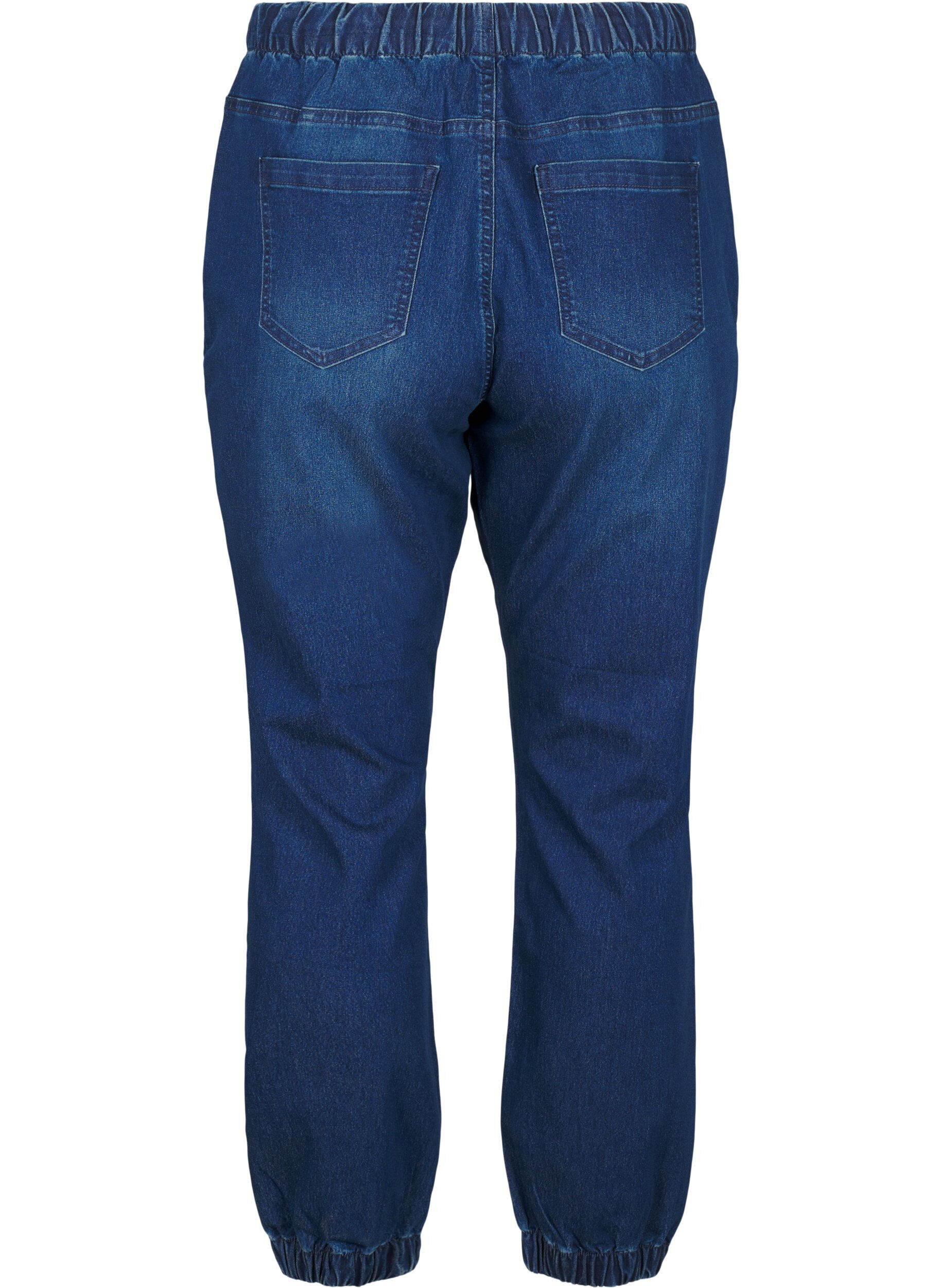 Zizzi Denim joggers met zakken, Blauw, Packshot image number 1