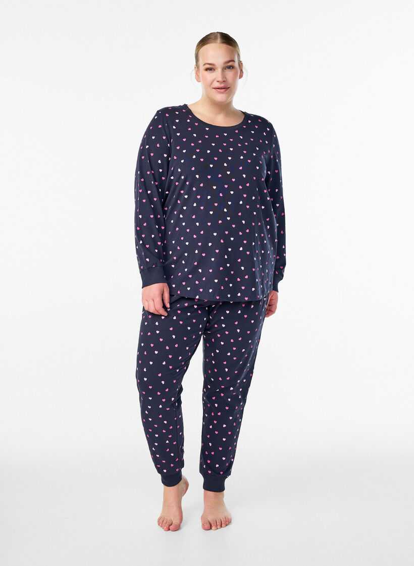 Bedrukte pyjamabroek, Blauw, Model image number 0
