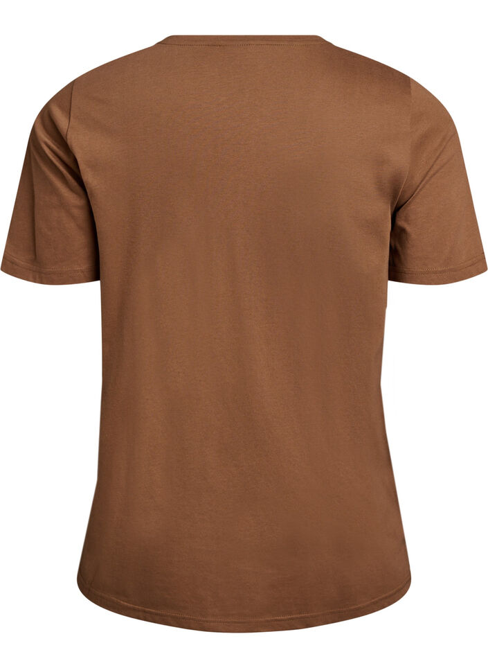T-shirt met print, Bruin, Packshot image number 1