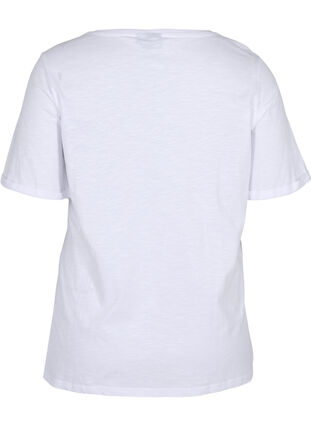 Katoenen t-shirt met korte mouwen, Bright White, Packshot image number 1