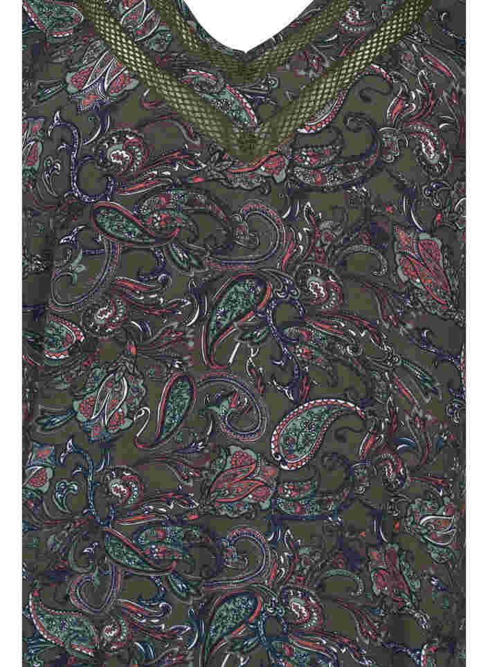 Viscose jurk met a-lijn en paisley print, Green Paisley AOP, Packshot image number 2