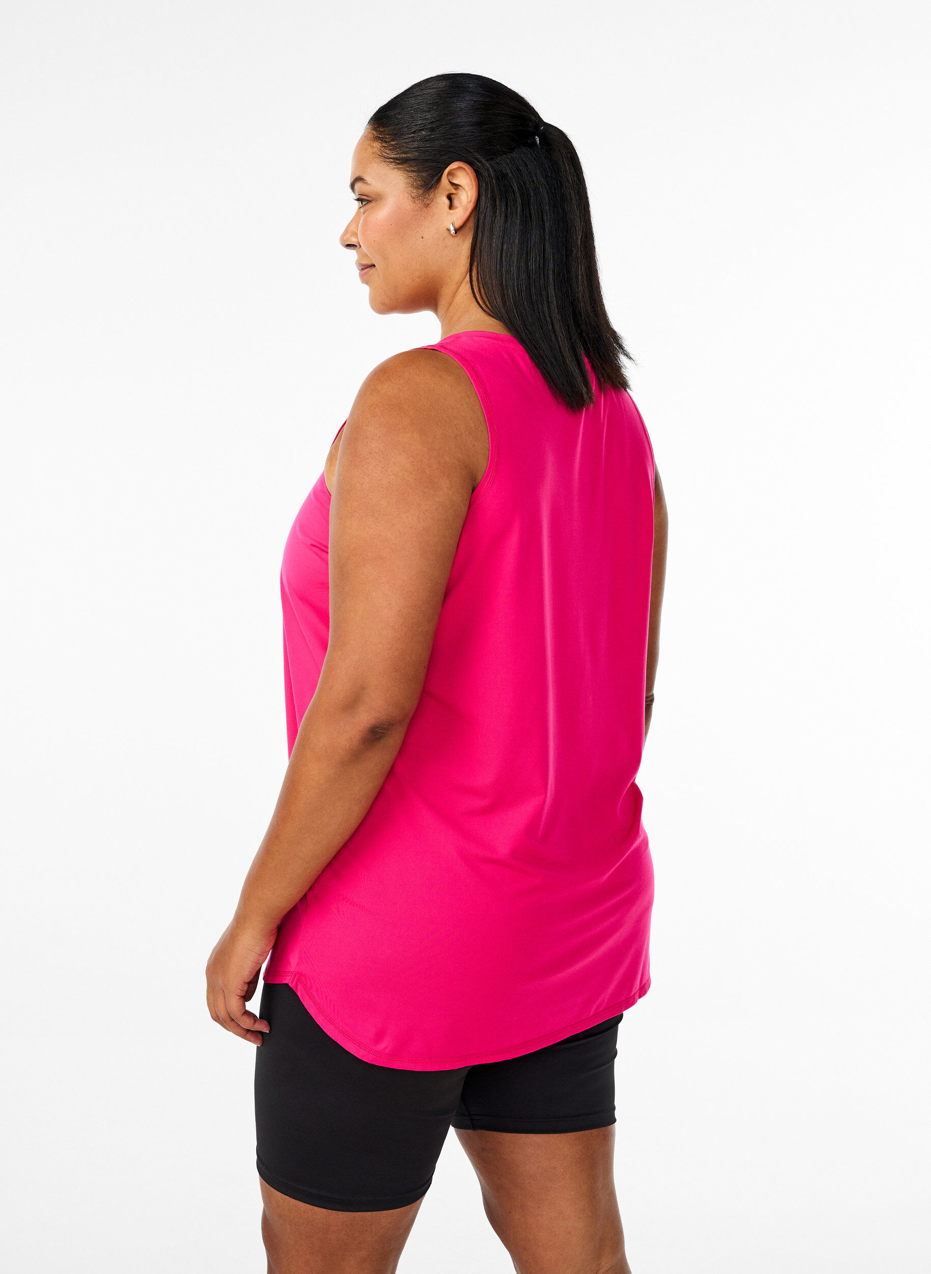 Zizzi Workout top met V-hals, Roze, Model image number 2