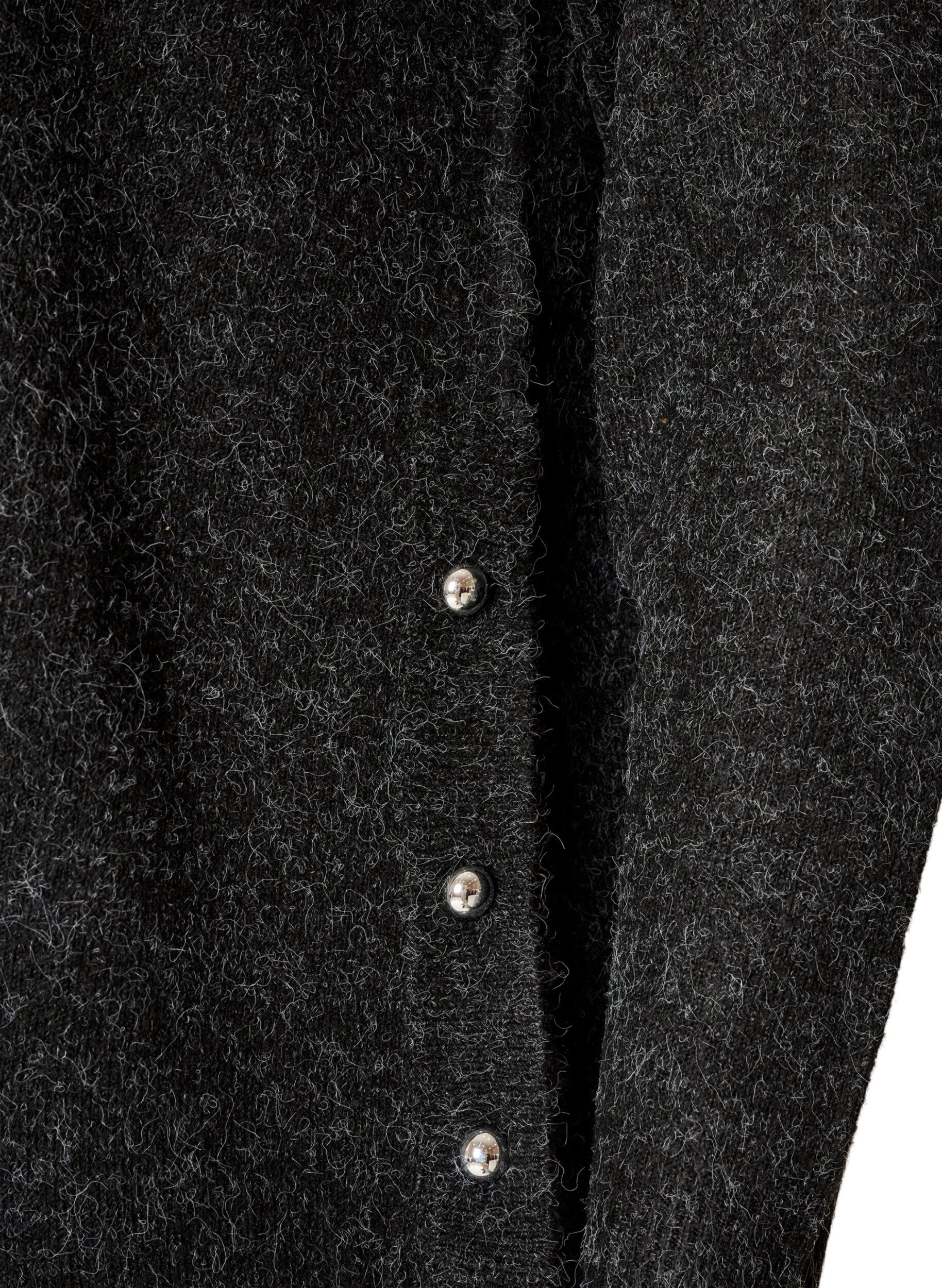 ZizziLange gebreide blouse met balknopen, Grijs, Packshot image number 3