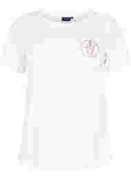 Katoenen t-shirt met opdruk op de voorkant, White Chest Print