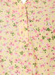 Viscose bloemenblouse met korte mouwen en een rucheskraag, Geel, Packshot image number 2