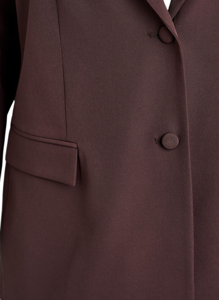 Klassieke blazer met knoopsluiting, Bruin, Packshot image number 2