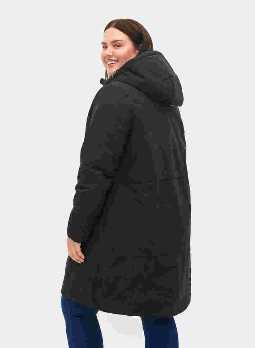 Winterjas met verstelbare taille, Black, Model image number 1