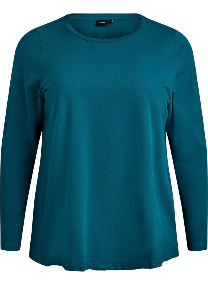 Basic jersey top met lange mouwen, Groen, Packshot image number 0