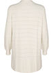 Lange gebreide cardigan met een kantpatroon, Birch Mel., Packshot image number 1