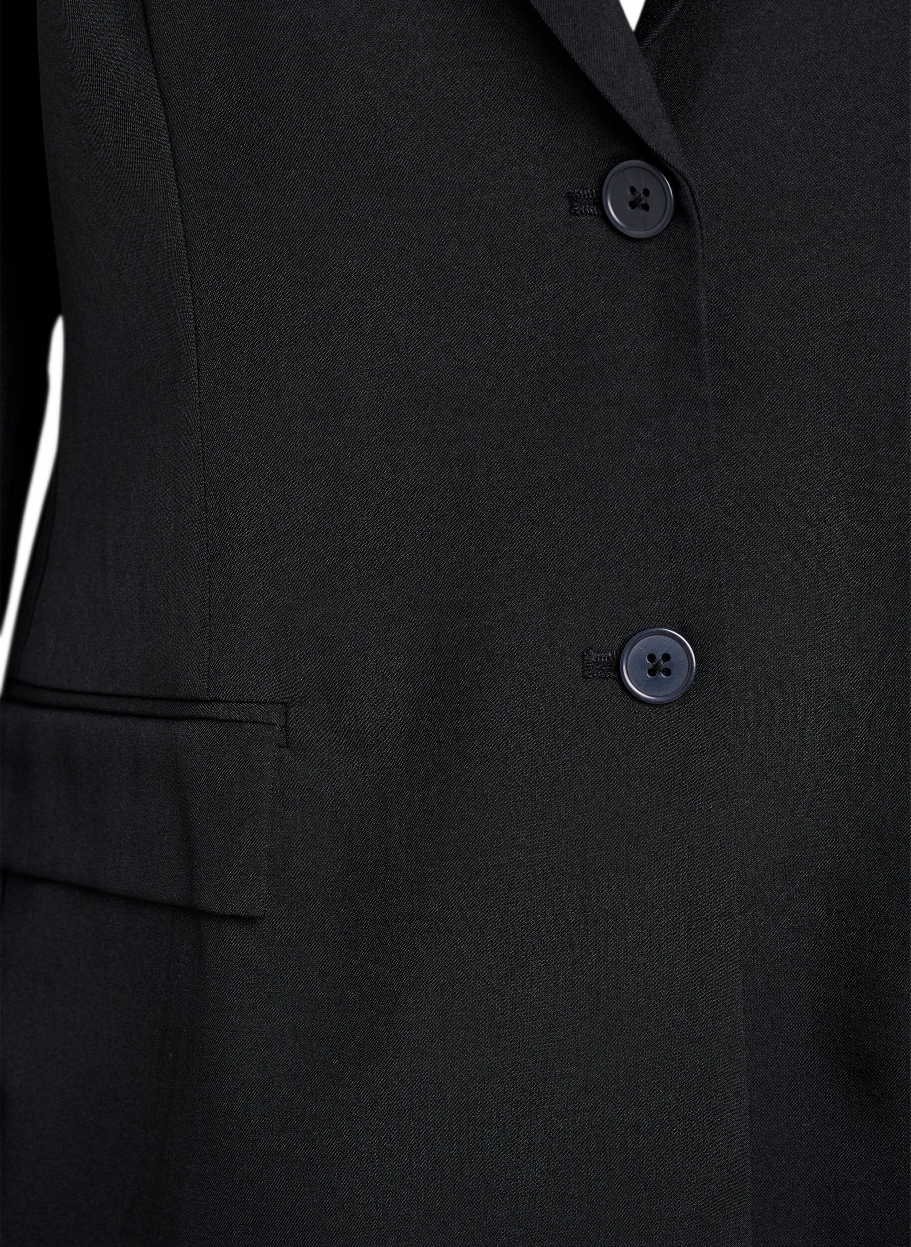 ZizziBlazer met zakken en splitjes, Zwart, Packshot image number 2