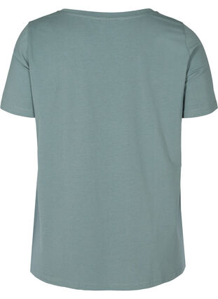 Katoenen t-shirt met korte mouwen en print, Balsam Green PARIS, Packshot image number 1