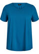 Basic effen katoenen t-shirt, Blauw, Packshot image number 0