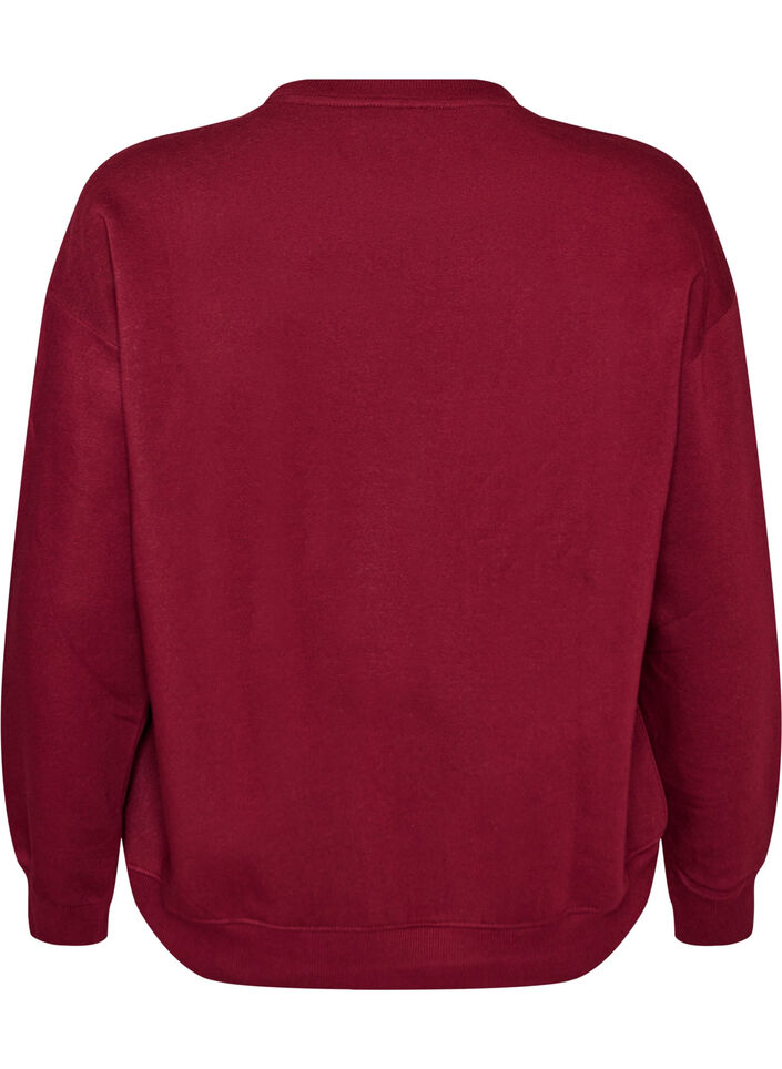Sweatshirt met tekstprint, Rood, Packshot image number 1