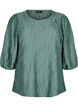 Blouse met textuur en 3/4 mouwen, Groen, Packshot image number 0
