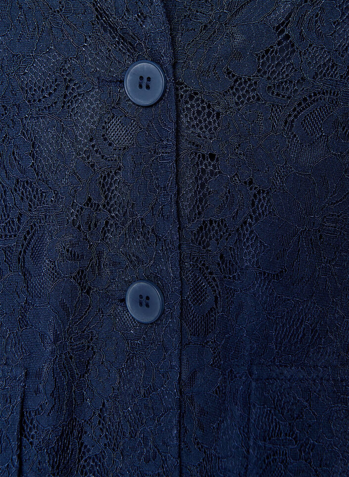 Kanten blazer met knoopsluiting, Blauw, Packshot image number 2